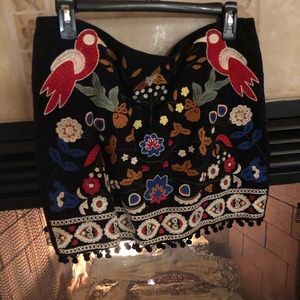 Black embroidered skirt 💕